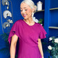 Lorraine Cape Detail Midi Dress Berry