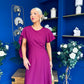 Lorraine Cape Detail Midi Dress Berry