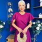 Lorraine Cape Detail Midi Dress Berry