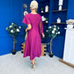 Lorraine Cape Detail Midi Dress Berry