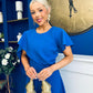 Lorraine Cape Detail Midi Dress Cobalt