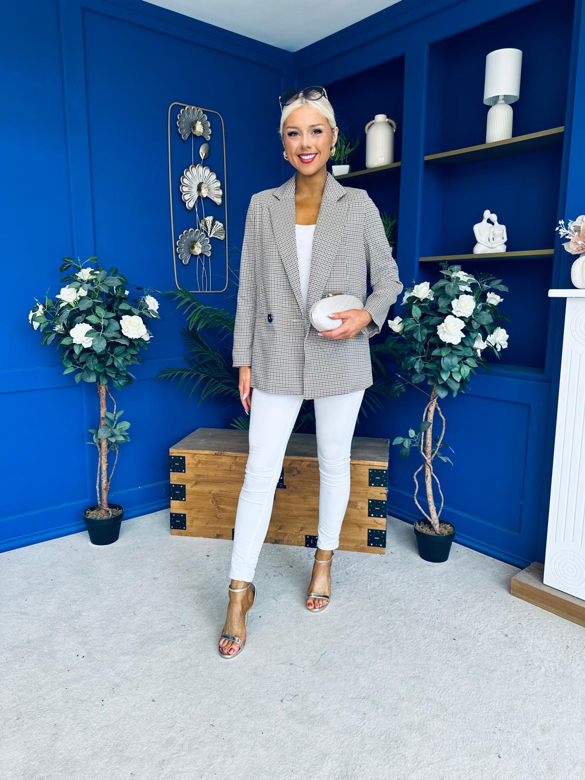 Jessie Double Breasted Check Blazer