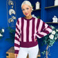Evelyn Striped Detail Jumper Burgundy