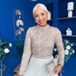 Stephanie Sequin Detailed Top Beige