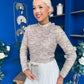 Stephanie Sequin Detailed Top Beige