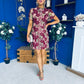 Ami Crochet Tulip Sleeve Mini Dress Burgundy