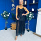 Karly Detailed Sequin Occasion Dress Black