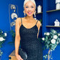 Karly Detailed Sequin Occasion Dress Black