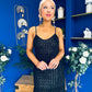 Karly Detailed Sequin Occasion Dress Black