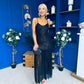 Karly Detailed Sequin Occasion Dress Black