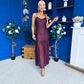 Karly Detailed Sequin Occasion Dress Burgundy