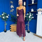 Karly Detailed Sequin Occasion Dress Burgundy