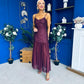 Karly Detailed Sequin Occasion Dress Burgundy