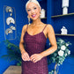 Karly Detailed Sequin Occasion Dress Burgundy