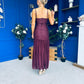 Karly Detailed Sequin Occasion Dress Burgundy