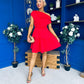 Pippa Double Frill Mini Dress Red