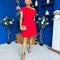 Pippa Double Frill Mini Dress Red