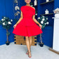 Pippa Double Frill Mini Dress Red