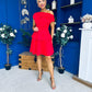 Pippa Double Frill Mini Dress Red