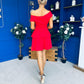 Pippa Double Frill Mini Dress Red