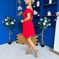 Pippa Double Frill Mini Dress Red