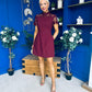 Dolcie Lace Detail Mini Dress Wine