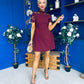 Dolcie Lace Detail Mini Dress Wine
