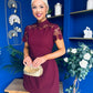 Dolcie Lace Detail Mini Dress Wine