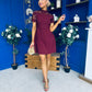 Dolcie Lace Detail Mini Dress Wine