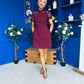 Dolcie Lace Detail Mini Dress Wine