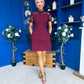 Dolcie Lace Detail Mini Dress Wine