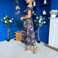Breffy Asymmetric Neckline Skater Midi Floral Coco
