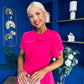 Meghan Bow Detail Midi Dress Hot Pink