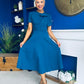Meghan Bow Detail Midi Dress Teal