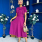 Meghan Bow Detail Midi Dress Berry
