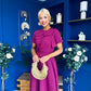 Meghan Bow Detail Midi Dress Berry