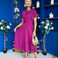 Meghan Bow Detail Midi Dress Berry