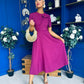 Meghan Bow Detail Midi Dress Berry
