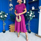 Meghan Bow Detail Midi Dress Berry