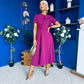 Meghan Bow Detail Midi Dress Berry
