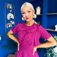Meghan Bow Detail Midi Dress Berry