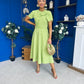 Meghan Bow Detail Midi Dress Green