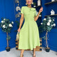 Meghan Bow Detail Midi Dress Green