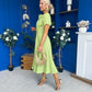 Meghan Bow Detail Midi Dress Green