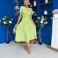 Meghan Bow Detail Midi Dress Green