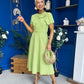 Meghan Bow Detail Midi Dress Green