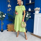 Meghan Bow Detail Midi Dress Green