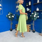 Meghan Bow Detail Midi Dress Green