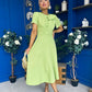 Meghan Bow Detail Midi Dress Green