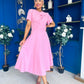 Meghan Bow Detail Midi Dress Pwr Pink